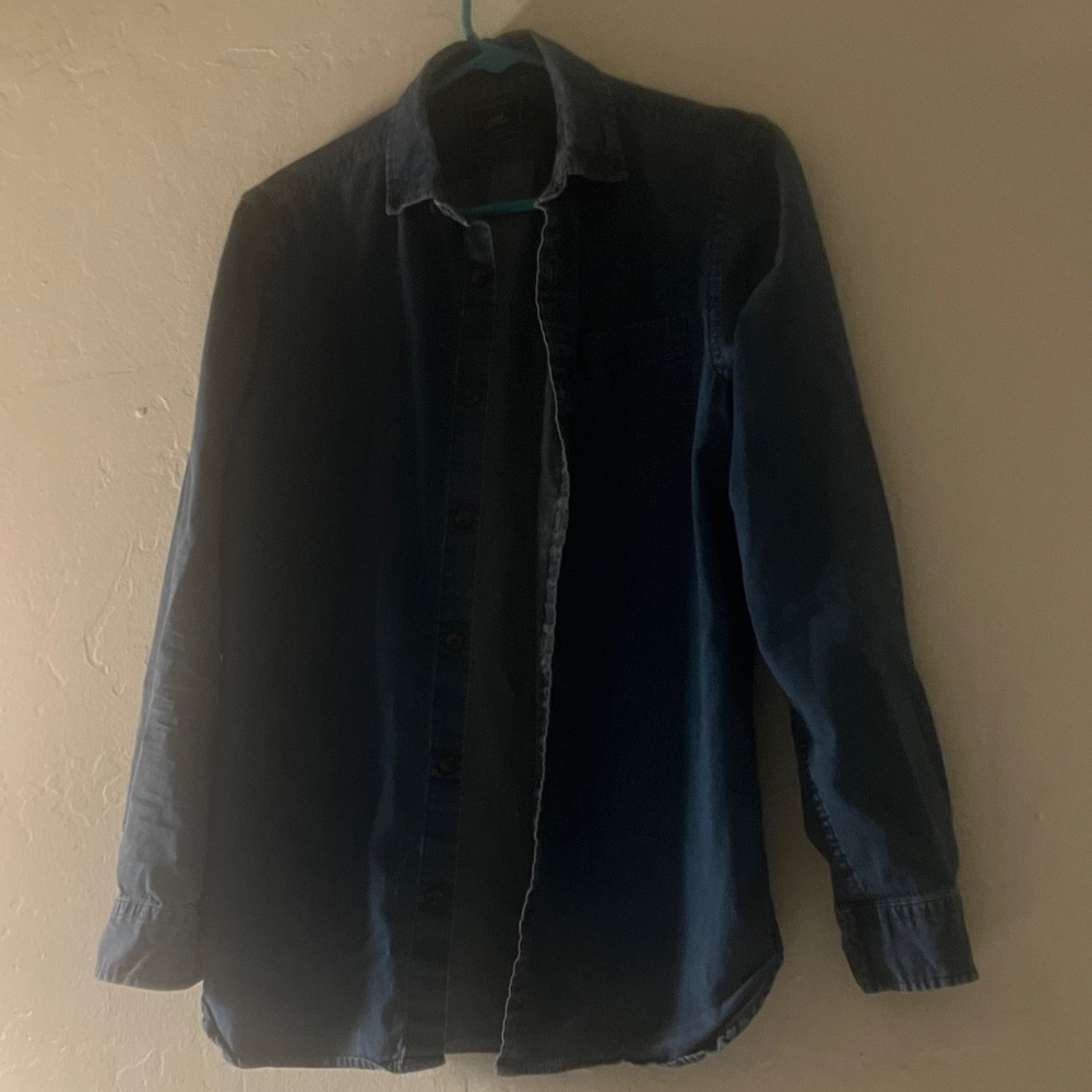 Men's Casual Blue Button Down Shirt